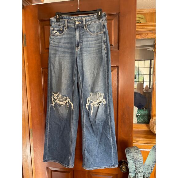 American Eagle Outfitters Blue Straight Leg Jeans - Picture 1 of 4